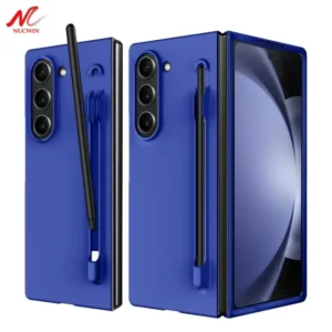 Luxury Skin Feeling PC Case for Samsung Galaxy Z Fold 7 6 5 Phone Case S Pen Holder and Pen Stylus Storage Slot ZFold 7 Cover