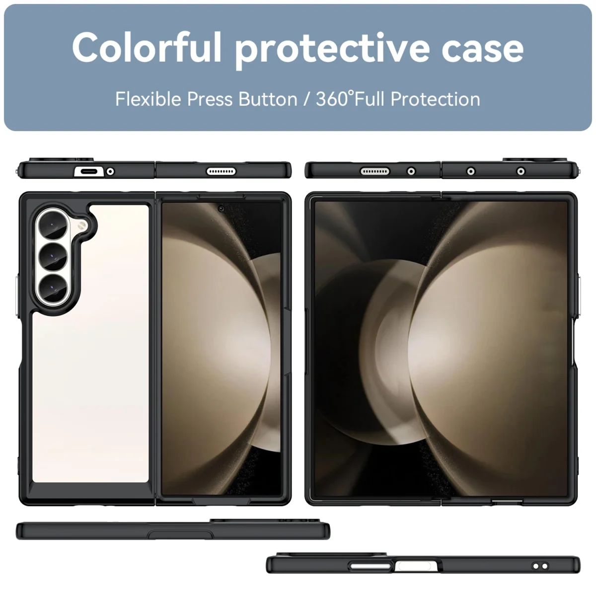 Colorfull Transparent TPU Case for Samsung Galaxy Z Fold 7 6 5 4 3 5G Protective Cover Shockproof Fundas Shell Coque 케이스 - Image 3