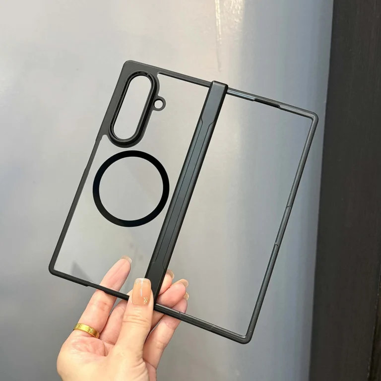 | Wholesale Price at Gaffar India Magsafe Case For Samsung Galaxy Z Fold 7 Translucent Hinge Folding Shockproof Magnetic Wireless Charging Cover Accessories Funda