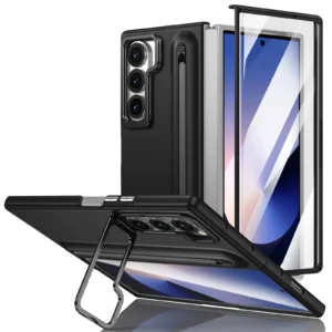 For Samsung Galaxy Z Fold 7 6 5 4 3 Metal Lens Holder Phone Case Screen Glass Film S Pen Slot Shockproof Cover for Galaxy Fold 6