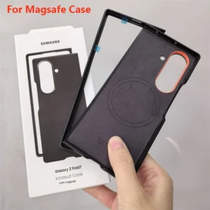 Original Leather Magnetic Case Samsung Galaxy Z Fold 7 5G For Magsafe Slim Phone Cover Fold7 Wireless Charge Back Protect Shell