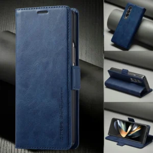Business Leather Case For Samsung Galaxy Z Fold 7 6 5 4 3 5G Z Fold7 Fold6 Magnetic Flip Protective Card Solt Wallet Phone Cover