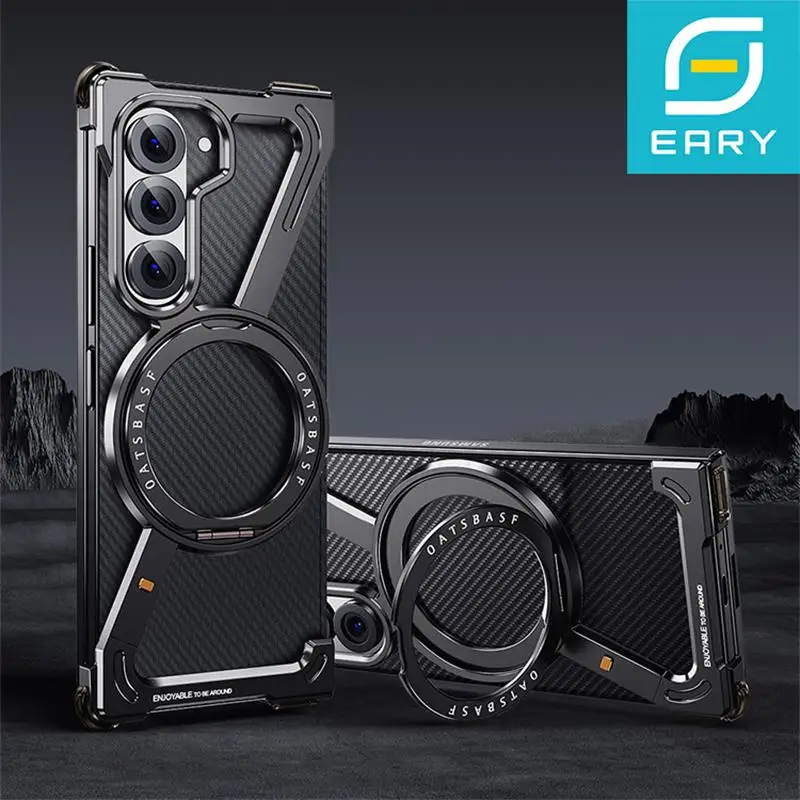 Eary Frameless Case for Samsung Galaxy Z Fold 7 Magsafe with  360°Rotating Magnetic Stand Metal Shockproof Protector Phone Cover