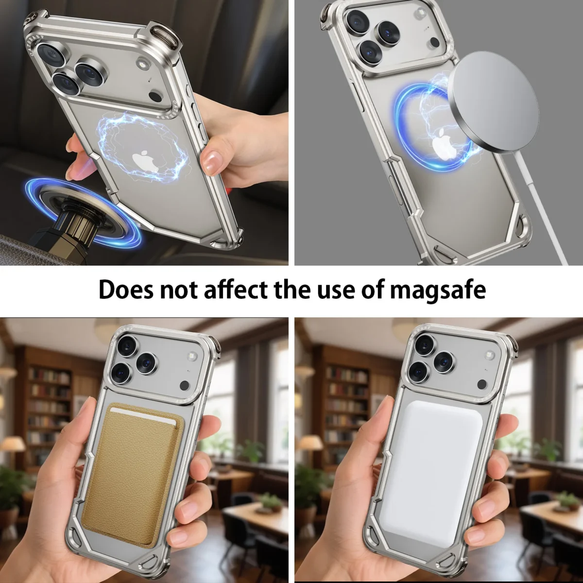 Eary Frameless Case for iPhone 17 Pro Max 17 Air Magsafe Metal Shockproof Protective Phone Cover Aluminum Alloy Anti-Drop Shells - Image 5