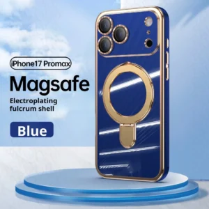 Luxury For Magsafe Magnetic Rotating Metal Stand For iPhone 17 Air 16 E 15 Plus 14 13 12 Pro Max Glass Lens Protecto Phone Case