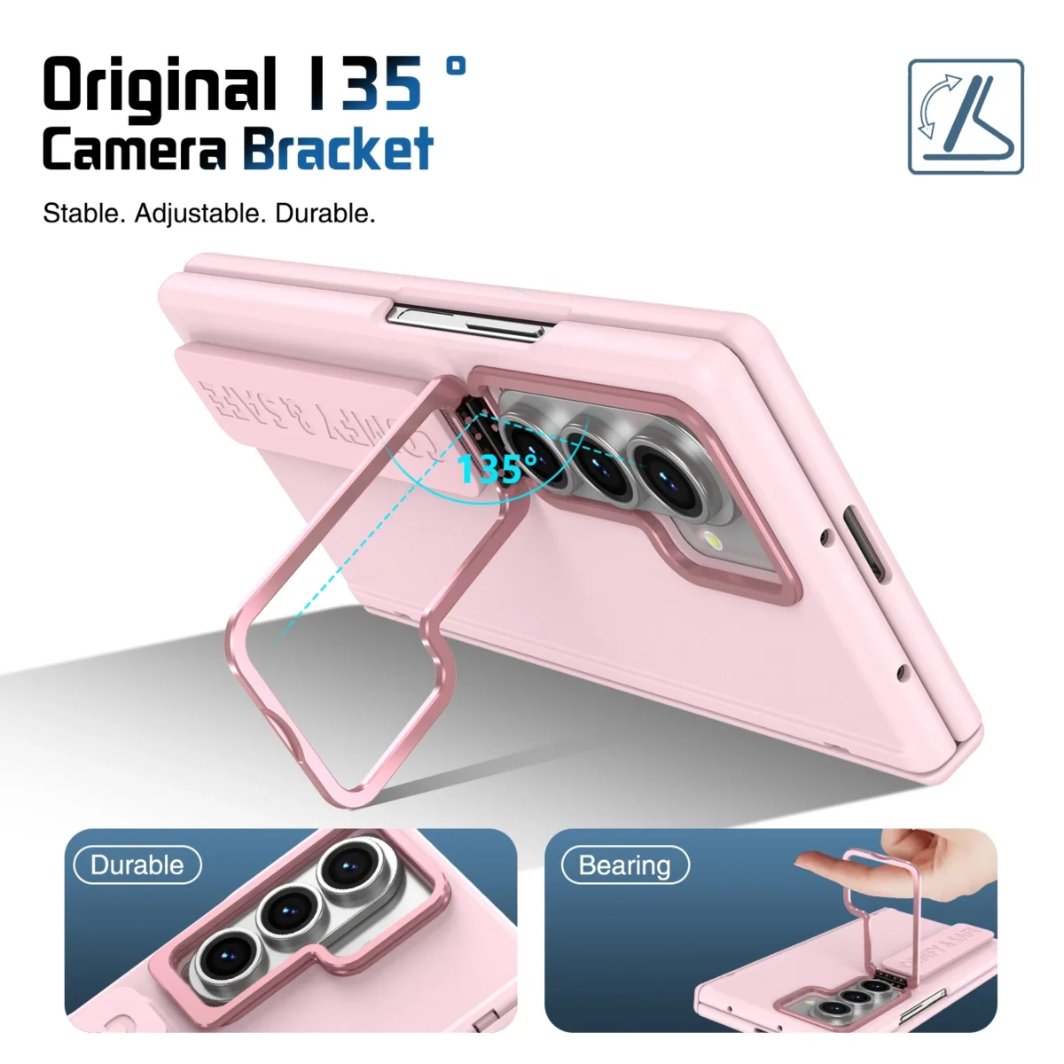 For Samsung Galaxy Z Fold 7 6 5 4 3 5G Bracket Phone Case With Hinge Screen Protect Film Silicone Grip Shockproof Protect Cover - Image 5