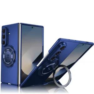 For Galaxy Fold7 Magnetic Wireless Charging Case with O Stand Holder Shockproof Fold 5/6 Hard Case,Can Stick on Iron Objects