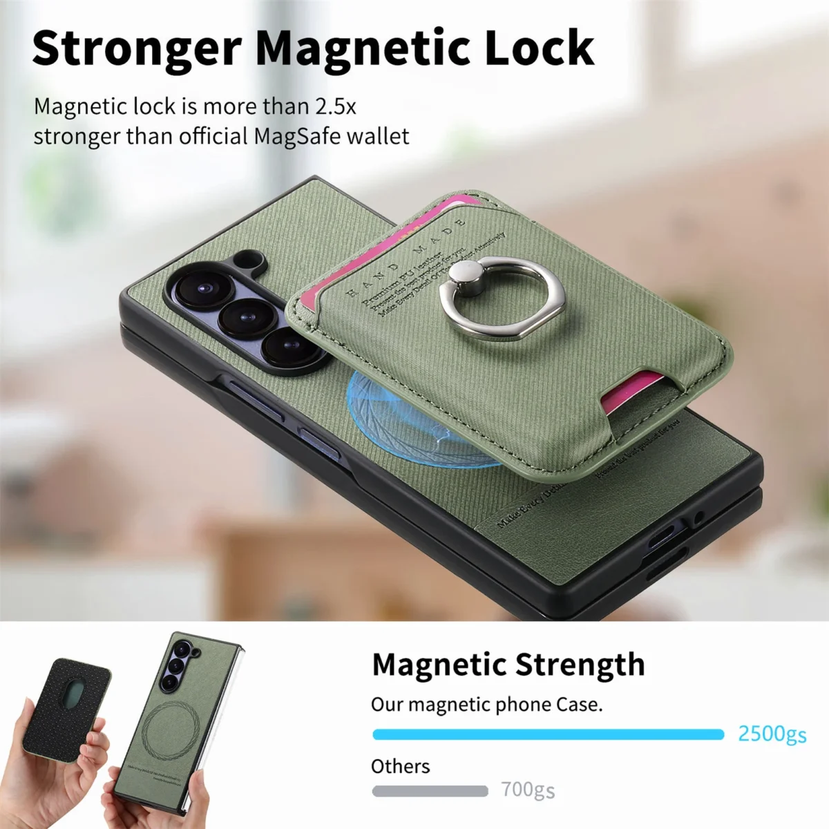 Detachable Magnetic Leather Wallet with Card Holder Bracket Phone Cover Case for Samsung Galaxy Z Fold7 Fold6 Fold5 Fold4 Fold3 - Image 9