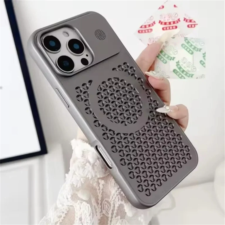 | Wholesale Price at Gaffar India Titanium Metallic Color Matte Magnetic Cooling Case For iPhone 17 16 15 14 13 12 Pro Max Plus For Magsafe Heat Dissipation Cover