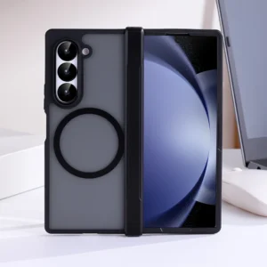 For Samsung Galaxy Z Fold 4 5 6 7 Magsafe Case Transparent Hinge Folding Shockproof Magnetic Wireless Charging Cover Accessories