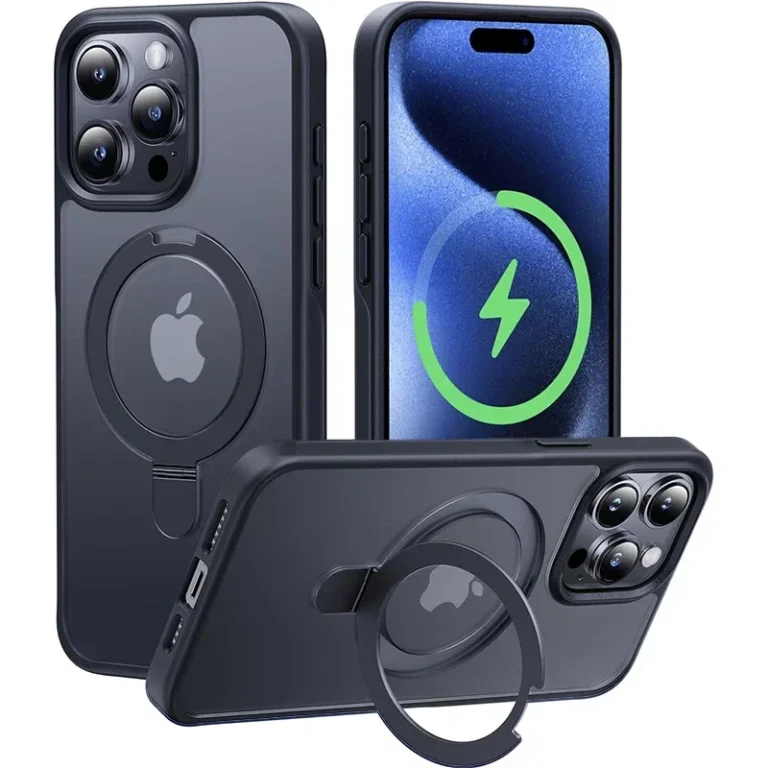 | Wholesale Price at Gaffar India Metal Ring Stand Matte Magnetic Case for Magsafe IPhone 15 14 13 12 16 Pro Max Plus 15Pro i15 with Lens Protector Mac Safe Cover