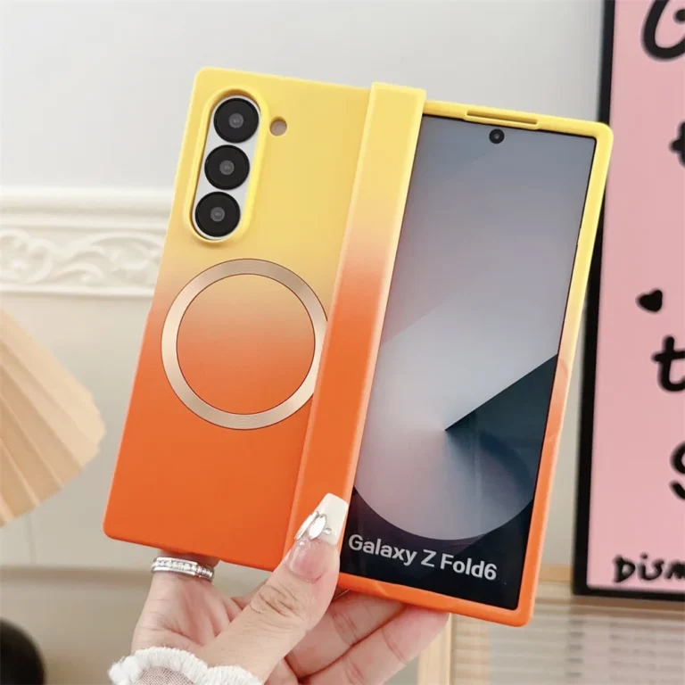 | Wholesale Price at Gaffar India Hinge Case For Samsung Z Fold 7 6 Contrasting Colors Magsafe Cover For Samsung Galaxy Z Fold 5 5G fold4 3 Hard Shockroof Case