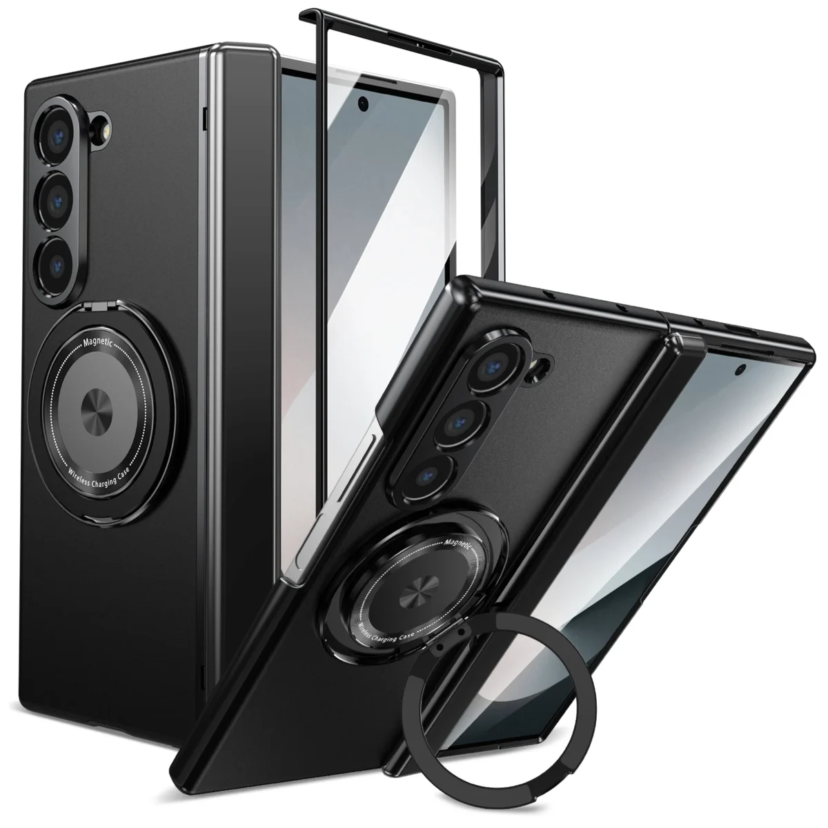 For Samsung Galaxy Z Fold 7 6 4 5G Magsafe Magnetic Hinge Phone Case 360 ° Full Screen Protective Ring Holder Shockproof Cover - Image 6
