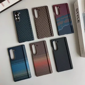 Luxury Carbon Fiber Texture For MagSafe Phone Case For Samsung Galaxy Z Fold7 Fold6  Fold5 5G Wireless Charging Shockproof Cover