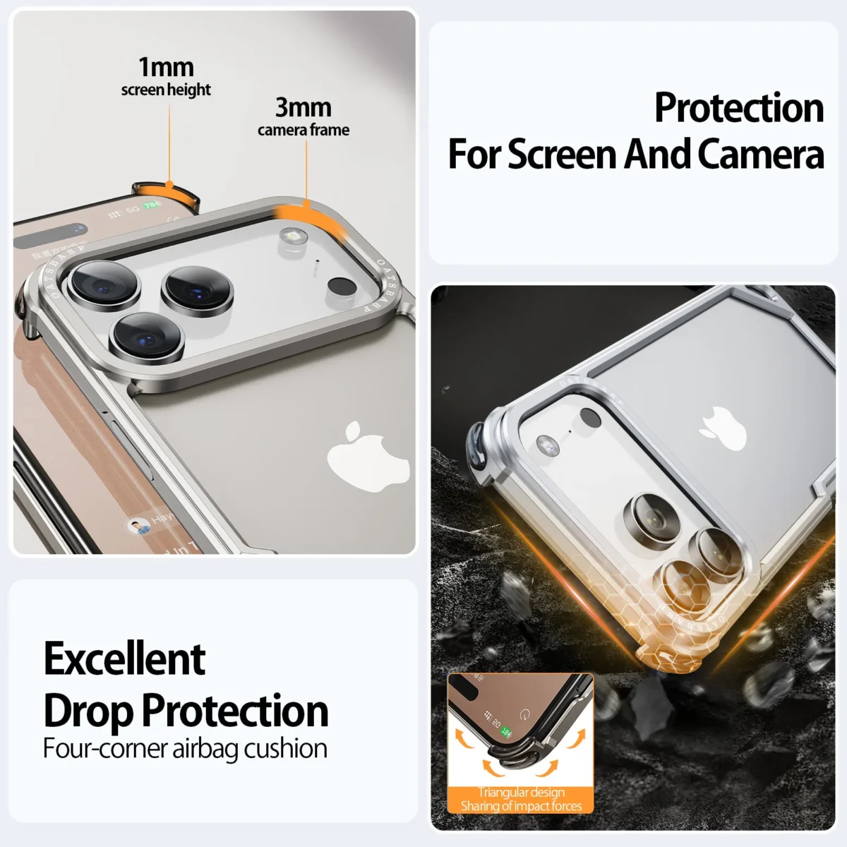 Eary Frameless Case for iPhone 17 Pro Max 17 Air Magsafe Metal Shockproof Protective Phone Cover Aluminum Alloy Anti-Drop Shells - Image 2
