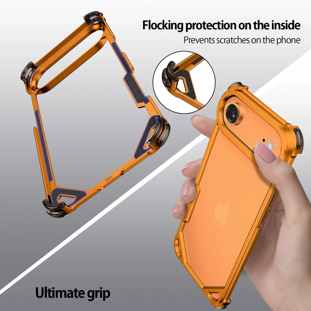 Eary Frameless Case for iPhone 17 Air Magsafe Ultra-thin Metal Shockproof Drop Protection Phone Cover Aluminum Minimalist Shells