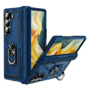 Ring Holder Phone Case with Hinge Protection for Samsung Galaxy Z Fold 7 6 5 Fold6 Fold5 5G Hard Plastic Shell Sockproof Cover