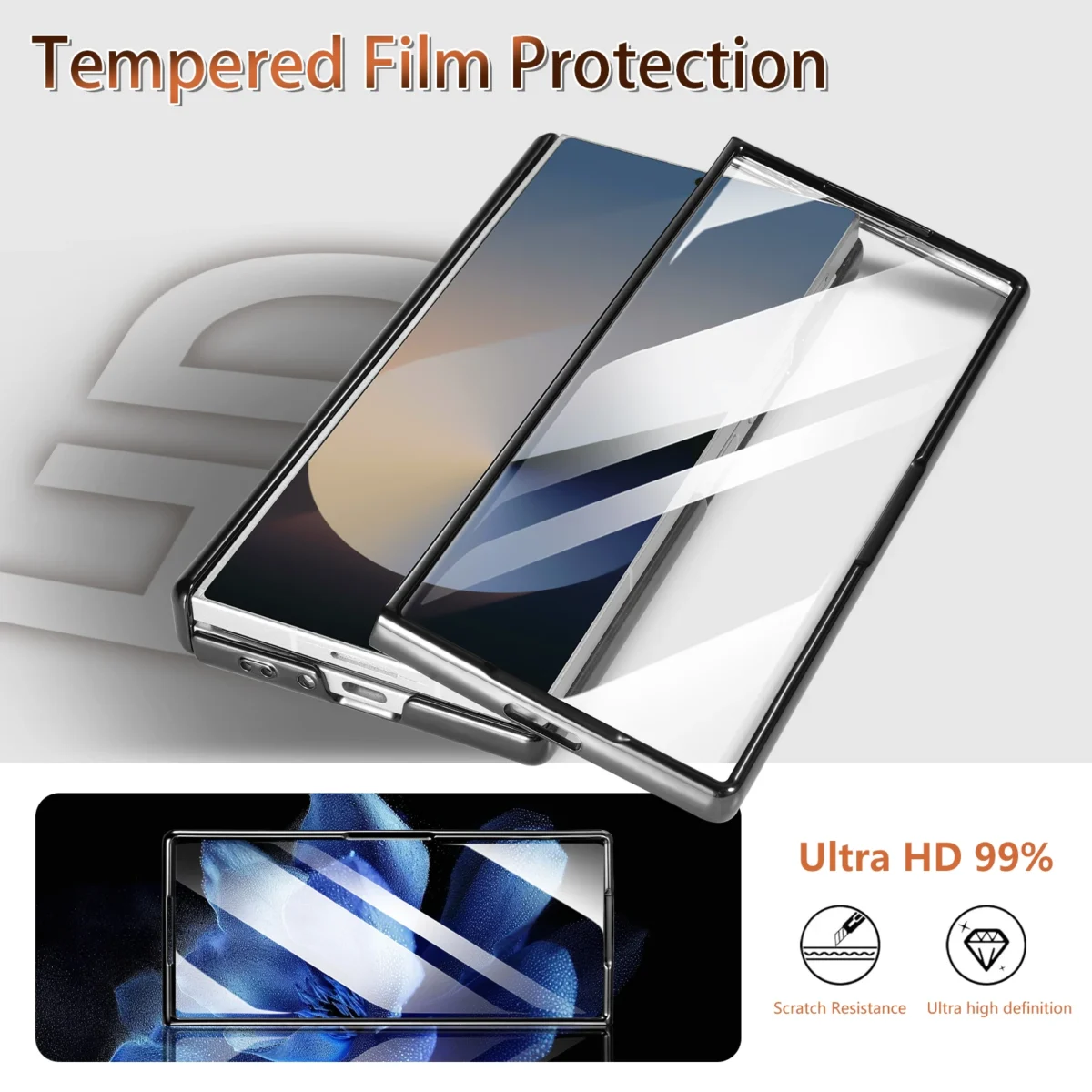For Samsung Galaxy Z Fold 7 6 5 4 3 2-in-1 Magnetic Card Holder Wallet Phone Case Outer Screen Glass Film Hinge Shockproof Cover - Image 4