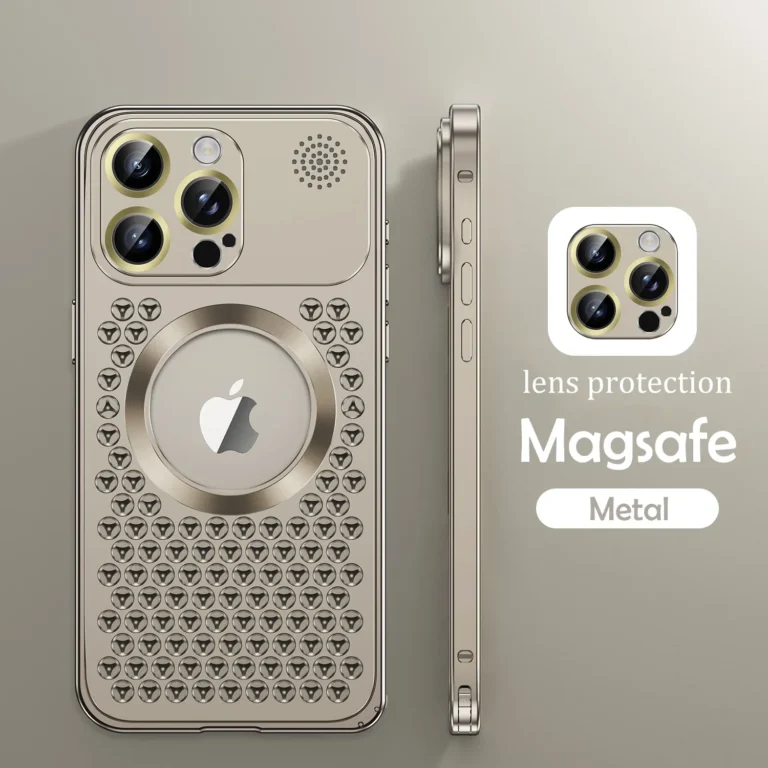 | Wholesale Price at Gaffar India Heat Dissipation Metal Phone Case For iPhone 12 13 14 15 16 Pro Max Plus Magnetic Aluminum Cover Magsafe For IPHON 16 Pro Promax