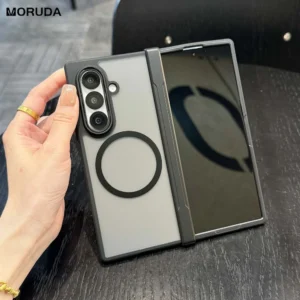 for Magsafe Matte Transparent Case for Samsung Galaxy Z Fold 7 6 5 4 Fold7 zfold Magnetic Hard Hinge Protection Shockproof Cover