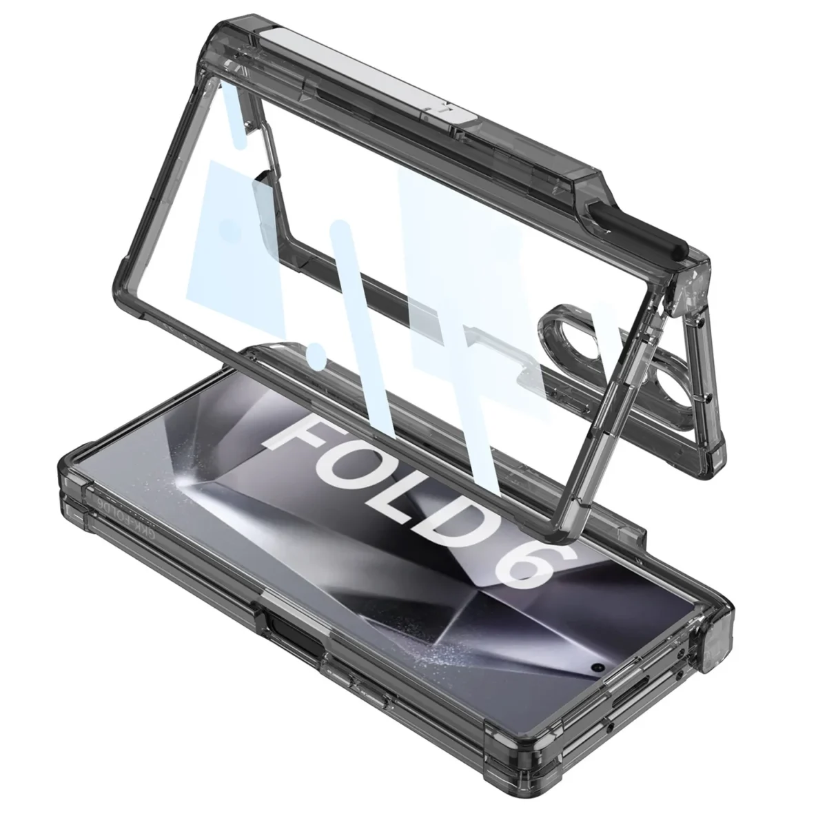 Transparent Hinges Protective Case For Samsung Galaxy Z Fold 7 6 5 With Screen Protector Z Fold7 Wireless Magnetic Bracket Cover - Image 6