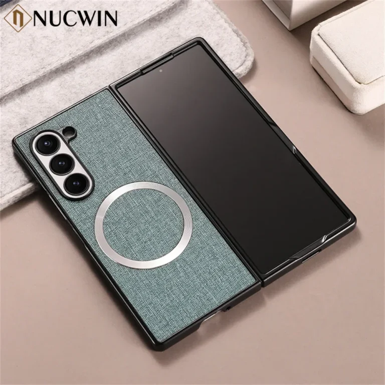 | Wholesale Price at Gaffar India For Samsung Galaxy Z Fold 7 6 5 4 3 Case Cloth Pattern Magsafe Magnetic Cases For Galaxy Z Fold6 Fold7 Wireless Charging Cover