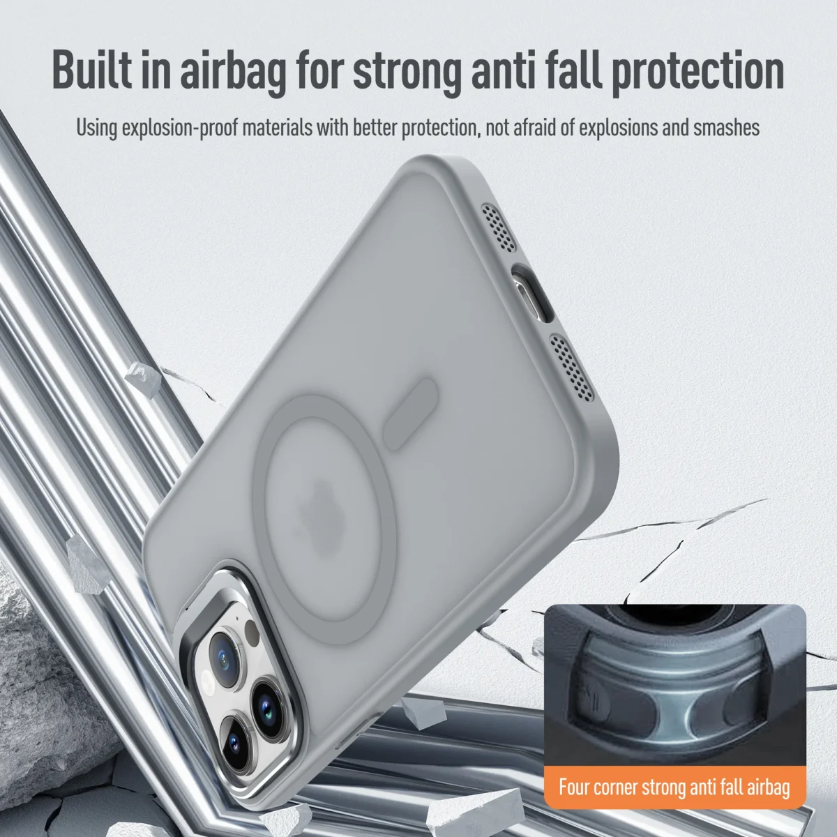 Metal Lens Stand Magnetic For Magsafe Case For iPhone 17 Air 16 15 14 13 12 Mini 11 Pro Max Plus Matte Wireless Charge Cover - Image 5