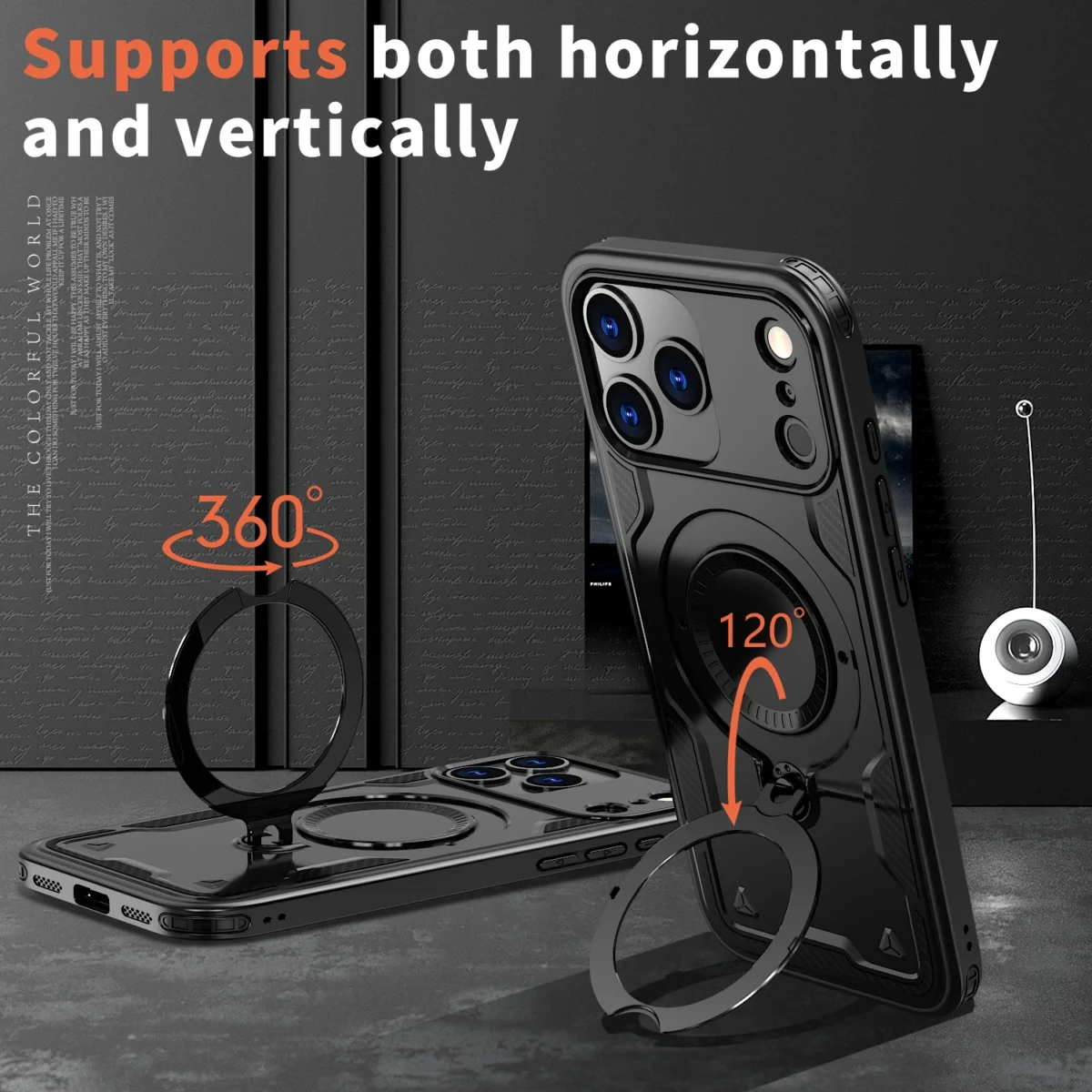 Magnetic Phone Case For iPhone 17 15 13 12 11 16 Pro Max 14 Plus 16E 17 Air For MagSafe Rotate Metal Ring Holder Protector Cover - Image 5