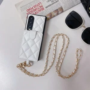 Wallet Card Slot Holder Cover For Samsung Galaxy Z Fold 6 5 4 3 Fold6 Fold 5G Crossbody Lanyard Luxury Leather Phone Case