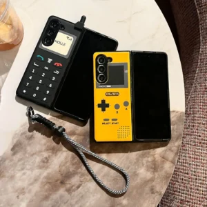 Retro Gamepad Phone Case for Samsung Galaxy Z Fold 6 5 4 3 Protective Back Cover for ZFold4 ZFold5 ZFold6 Case Shell