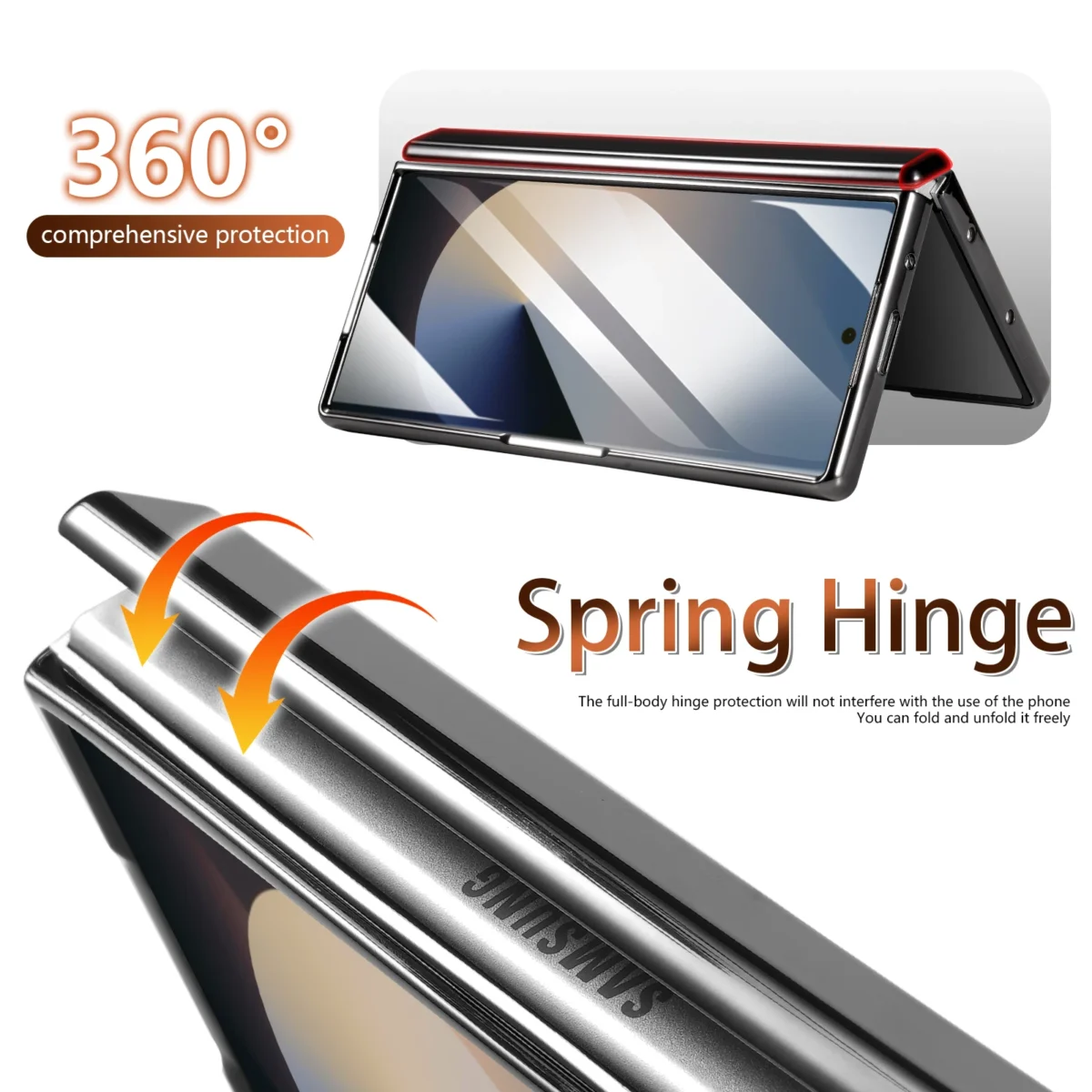 For Samsung Galaxy Z Fold 7 6 5 4 3 2-in-1 Magnetic Card Holder Wallet Phone Case Outer Screen Glass Film Hinge Shockproof Cover - Image 5