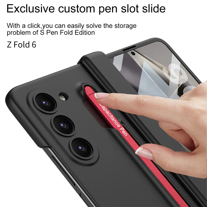 | Wholesale Price at Gaffar India With S Pen Magnetic Hinge Case For Samsung Galaxy Z Fold 6 5 5G Case With Touch Pen Protection Holder Cover For Fold6 Fold5 5G - Image 2