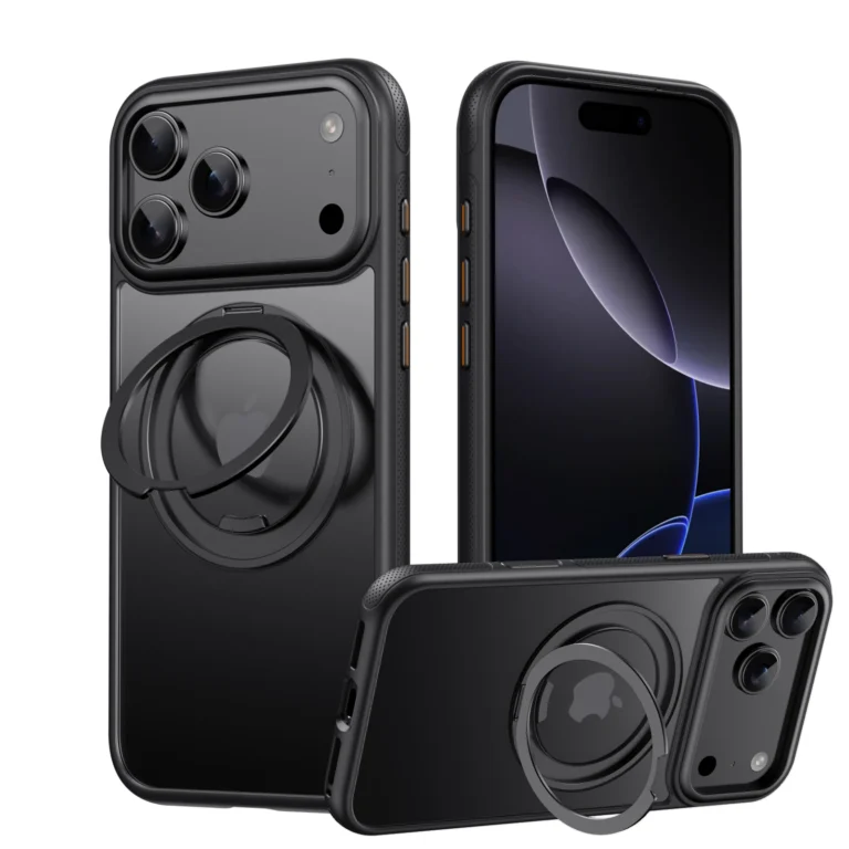 | Wholesale Price at Gaffar India 360° Mechanical Torque-Sound Rotating Stand Holder Magnetic Magsafe Phone Case For iPhone 16 15 14 13 17 Pro Max Plus 17Air 16E