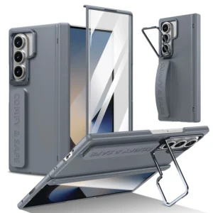 360°Shock Absorption fall Prevention Case for Samsung Galaxy Z Fold 7 6 5 4 3 Wristband Camera Bracket Cover + Screen Protector