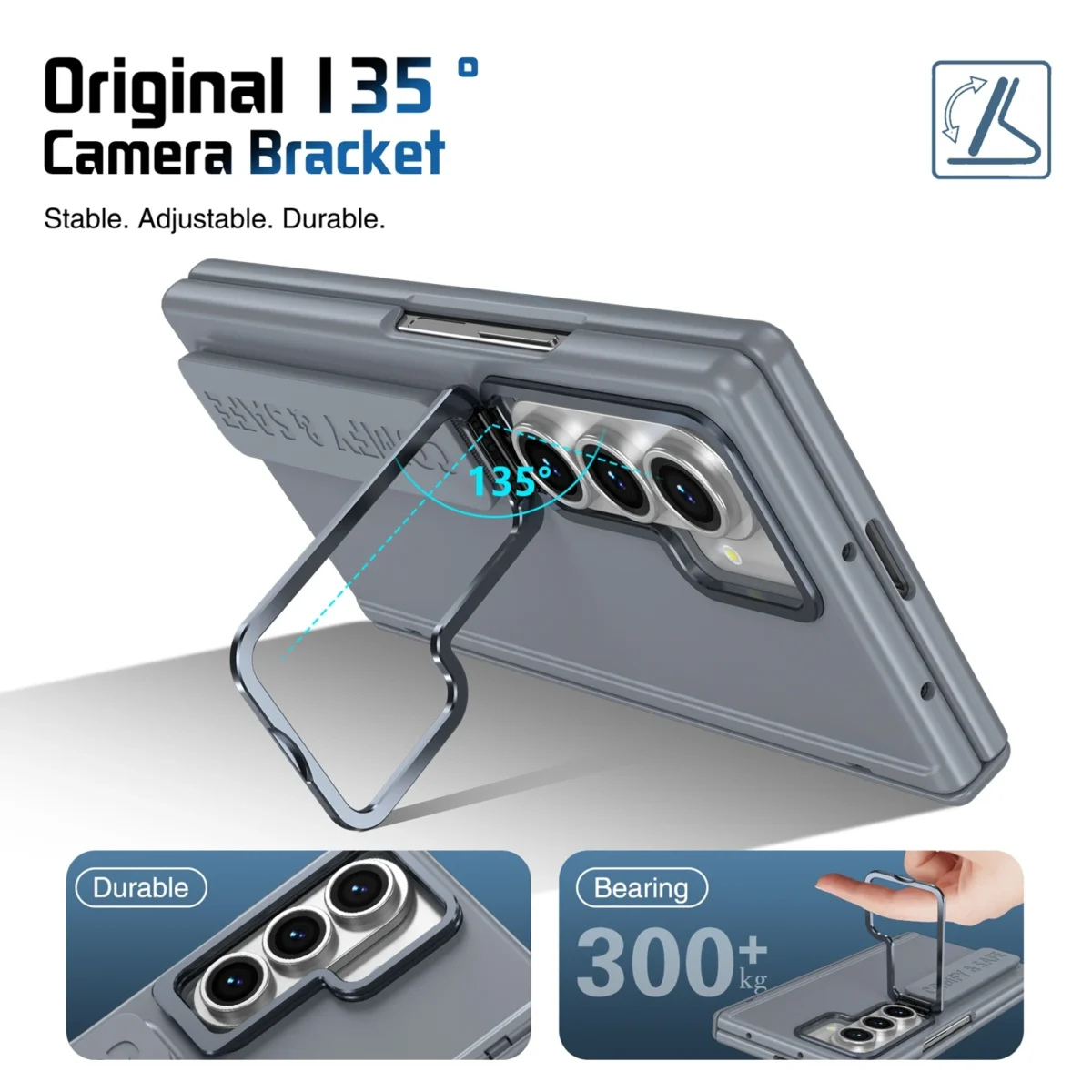 360°Shock Absorption fall Prevention Case for Samsung Galaxy Z Fold 7 6 5 4 3 Wristband Camera Bracket Cover + Screen Protector - Image 5