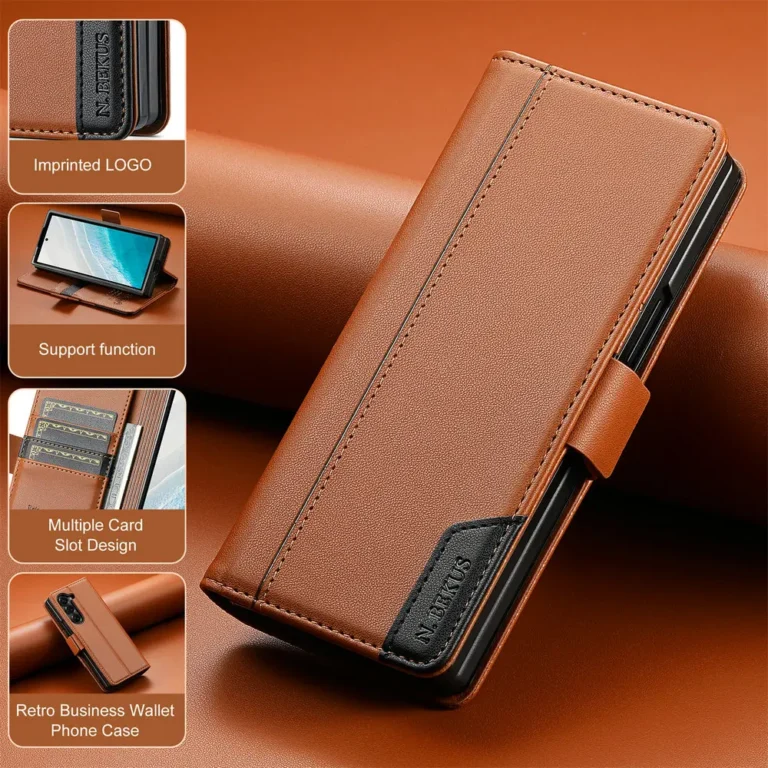 | Wholesale Price at Gaffar India Luxury Leather Wallet Cover for Samsung Galaxy Z Fold 7 5G 2025 Flip Case Magnetic Book Business ZFold 3 4 5 6 Fold7 RFID Cover