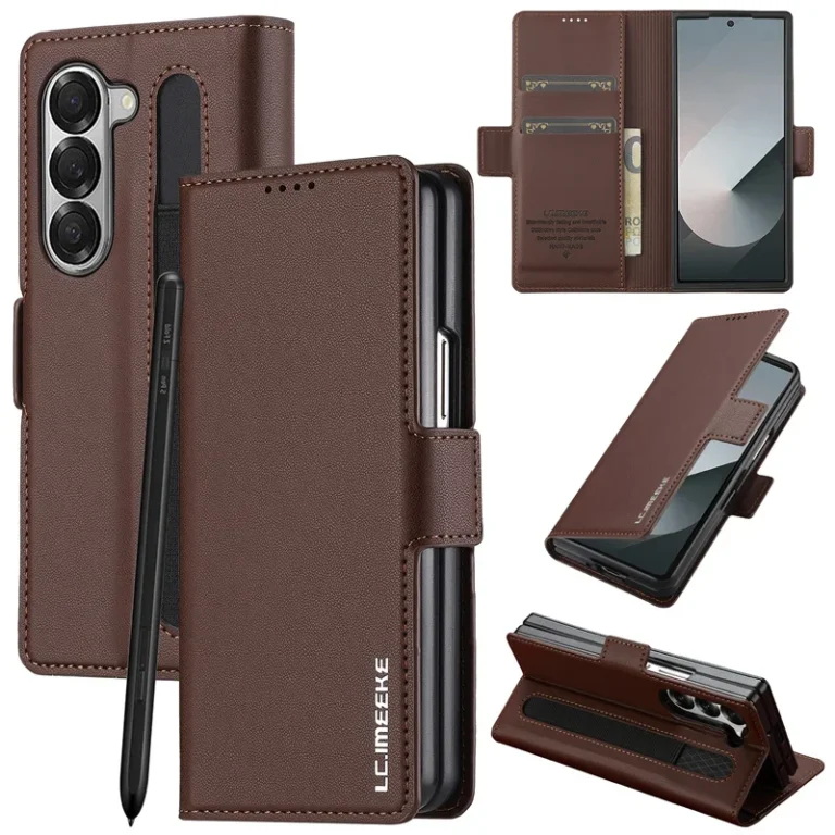 Luxury Magnetic Wallet PU Leather Case for Samsung Galaxy Z Fold 7 6 5 4 3 5GShockproof Card Holder Pocket Cover for Z Fold6 5 4