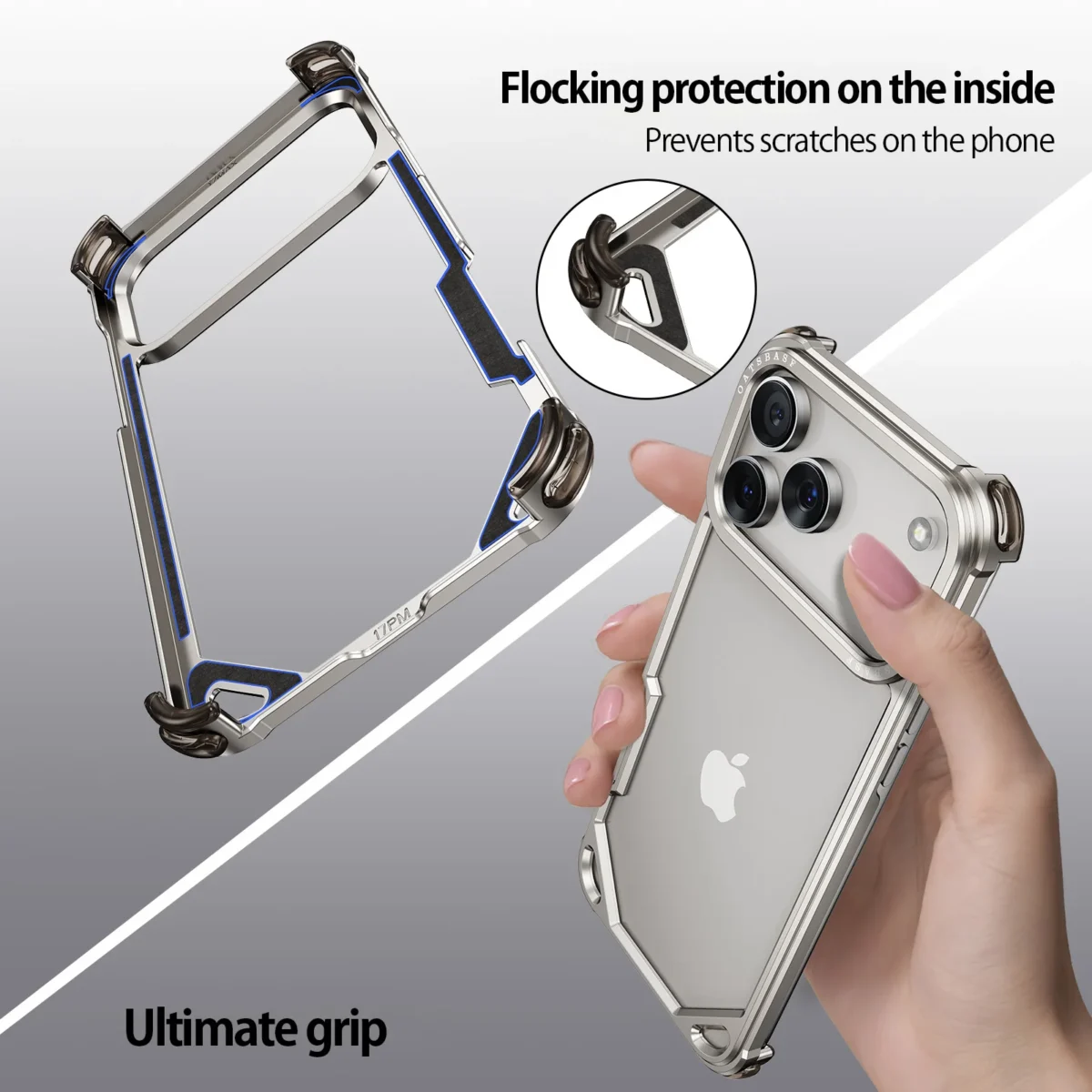 Eary Frameless Case for iPhone 17 Pro Max 17 Air Magsafe Metal Shockproof Protective Phone Cover Aluminum Alloy Anti-Drop Shells - Image 3