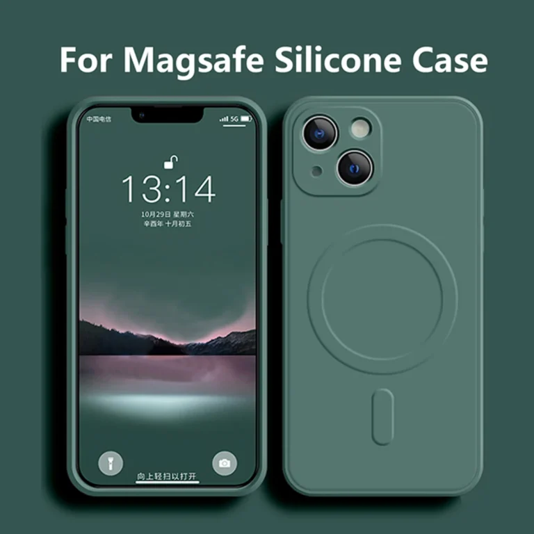 | Wholesale Price at Gaffar India Liquid Silicone Shockproof Case For iPhone 17 16 15 14 13 12 11 Pro Max Plus Phone Magnetic Wireless Charger For Magsafe Cover