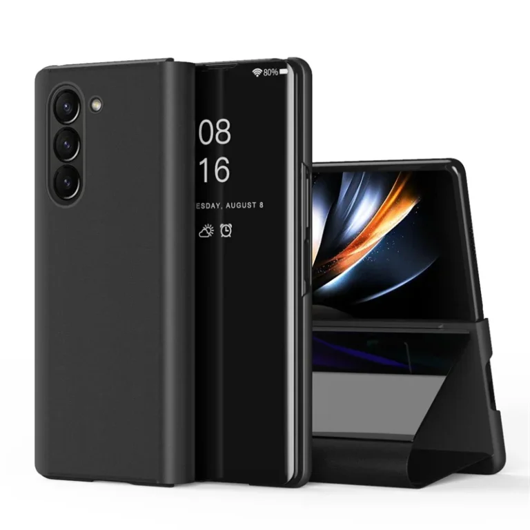 | Wholesale Price at Gaffar India For Samsung Galaxy Z Fold 7 6 5 4 3 5G Fold7 Fashion Slim Plastic Shockproof Phone Case Mirror Book Stand Protective Smart Cover