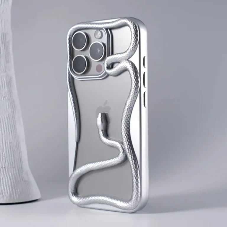 3D Hollow Snake Soft Phone Case For iPhone 17 16 Pro Max 11 12 13 14 15 Plus Air Heat Dissipation Matte Plating Cover Funda