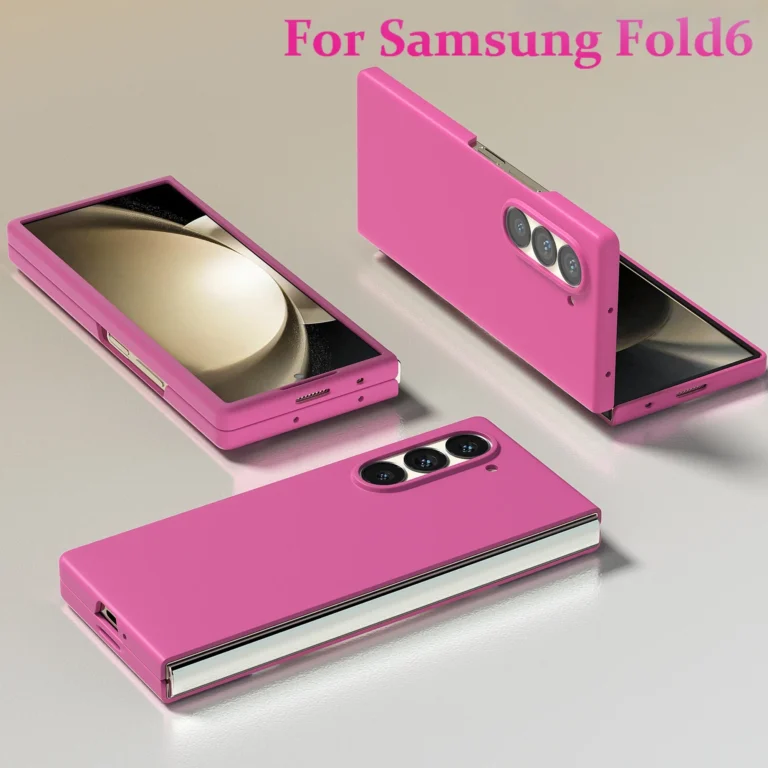 | Wholesale Price at Gaffar India Skin Feel Case for Samsung Galaxy Z Fold 3 4 5 6 7 Fold5 Fold6 Protection Shockproof 2-piece Set Fashion Candy Rose Red Cover