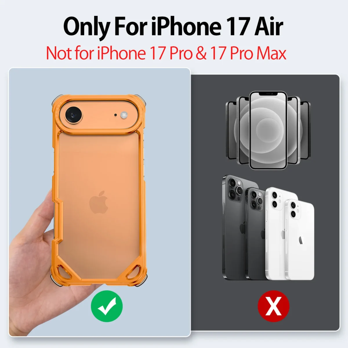 Eary Frameless Case for iPhone 17 Air Magsafe Ultra-thin Metal Shockproof Drop Protection Phone Cover Aluminum Minimalist Shells - Image 3