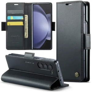 Magnetic Durable PU Leather Phone Case for Samsung Galaxy Z Fold 7 6 5 Fold6 Fold5 5G Wallet with Card Holder Shockproof Cover