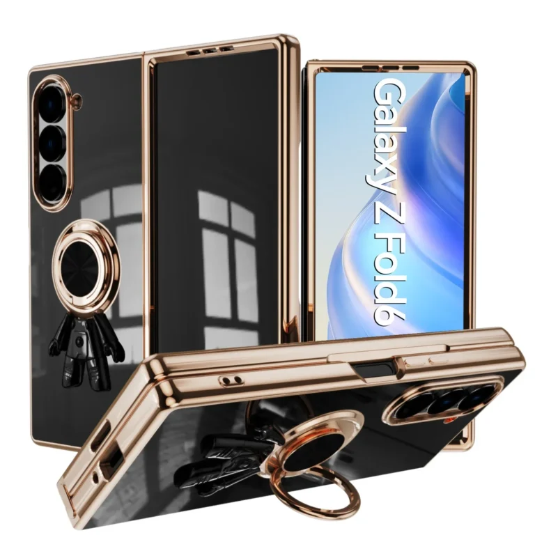 | Wholesale Price at Gaffar India Electroplating 6D Astronaut Phone Case for Samsung Galaxy Z Fold 7 6 5 4 Fold6 Fold5 Fold4 Magnetic Ring Holder Shockproof Cover