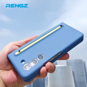 RENGZ With S Pen Silicone Case For Smasung Galaxy Z Fold 7 6 5 4 Pen Slot Shockproof Hard PC Fold5 Fold6 Fold7 Protection Cover
