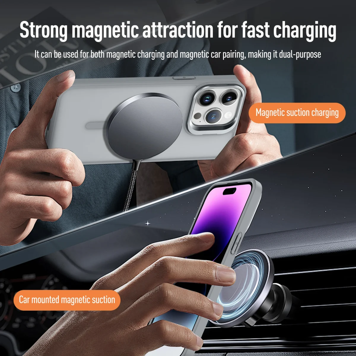 Metal Lens Stand Magnetic For Magsafe Case For iPhone 17 Air 16 15 14 13 12 Mini 11 Pro Max Plus Matte Wireless Charge Cover - Image 4