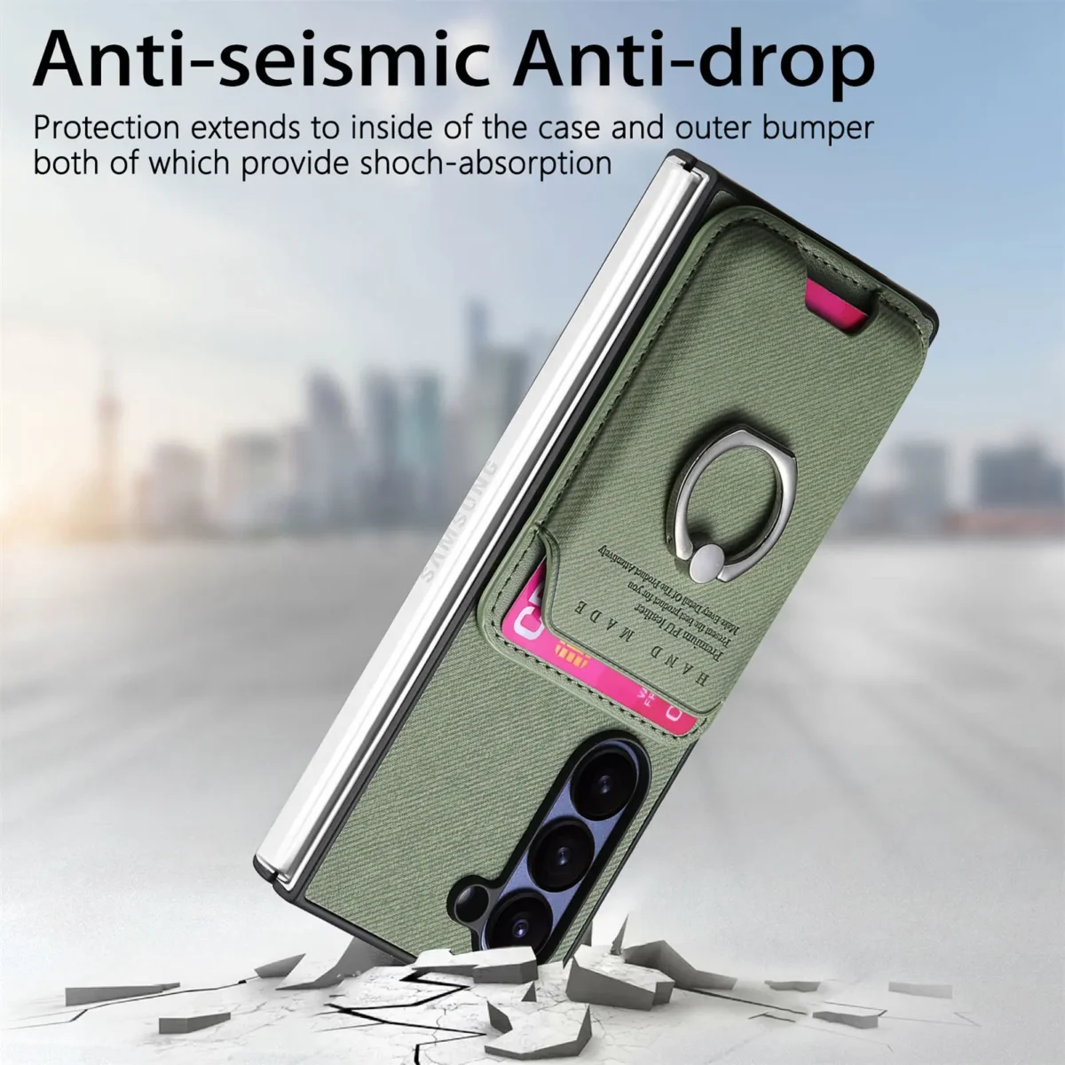 2 in 1 Detachable Magnetic Cards Slot Wallet Ring Holder Cowboy Case For Samsung Galaxy Z Fold 6 5 4 3 5G Fold6 Fold5 Bag Cover