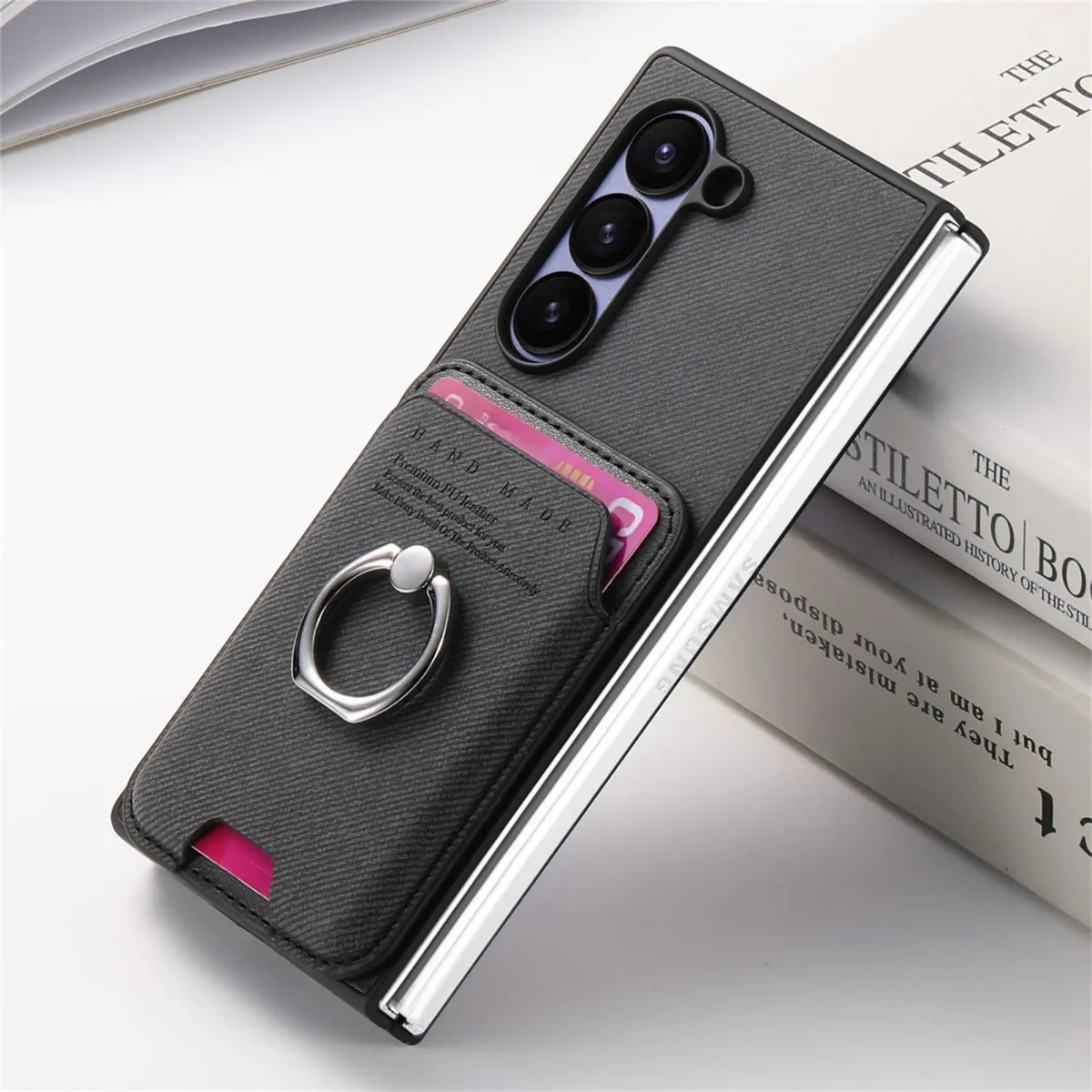 2 in 1 Detachable Magnetic Cards Slot Wallet Ring Holder Cowboy Case For Samsung Galaxy Z Fold 6 5 4 3 5G Fold6 Fold5 Bag Cover
