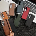 Business Comfortable Touch PU Leather Simple Phone Case for Samsung Galaxy Z Fold 7 6 5 4 Full Protection Hinge Shockproof Cover
